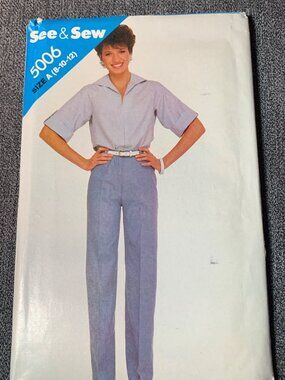 Butterick Misses Shirt Pants Sewing Pattern Size 8-10-12 5006 Uncut